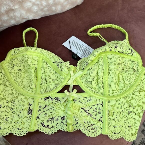 For Love and Lemons Creamsicle Lace Underwire Bra Bustier Mint Green - Picture 8 of 8